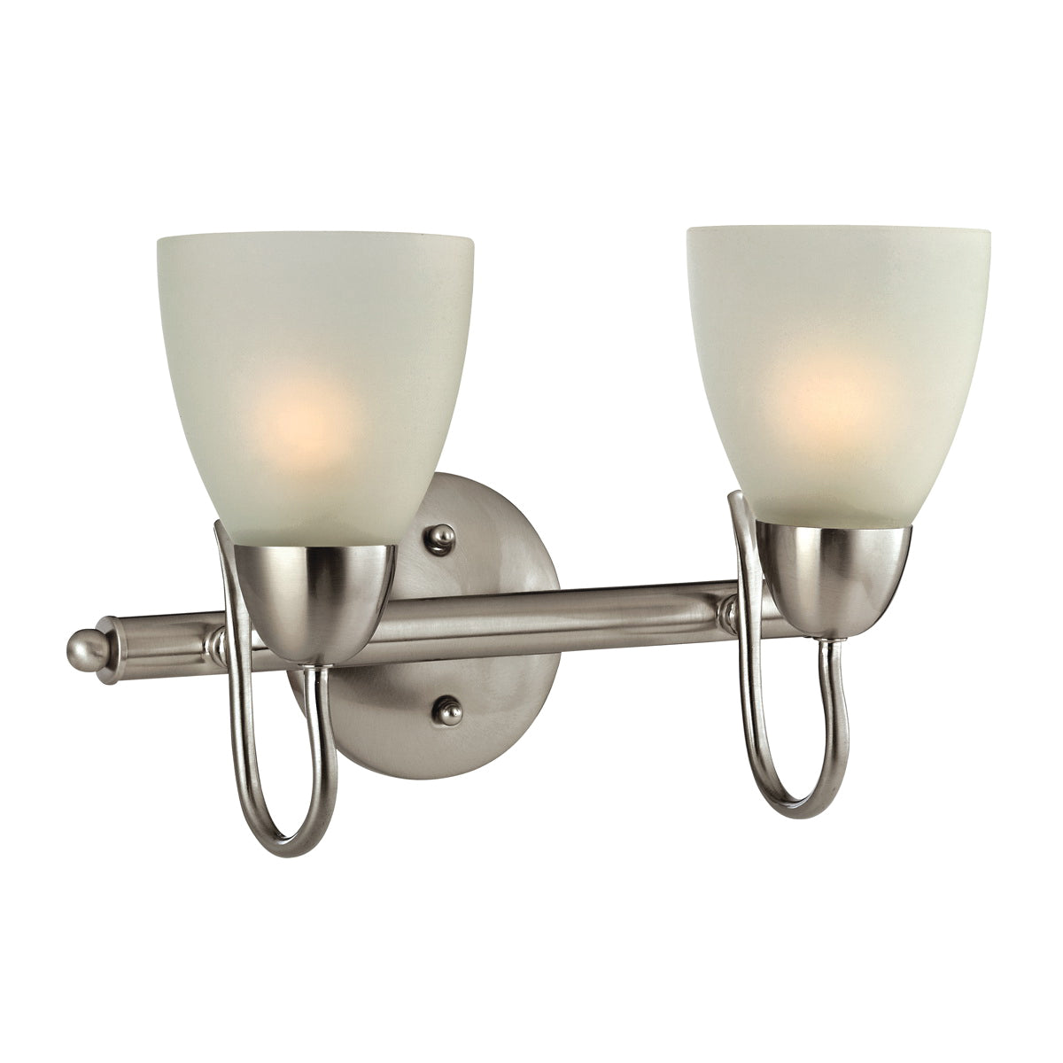 Boston Harbor V83NK02 Vanity Bar Fixture, 60 W, 2-Lamp, A19 or CFL Lamp, Steel Fixture, Brushed Nickel Fixture