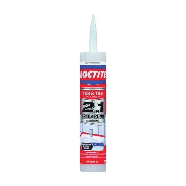 Loctite POLYSEAMSEAL 2137997 Tub and Tile Adhesive Caulk, Clear, 20 to 170 deg F, 10 oz Cartridge