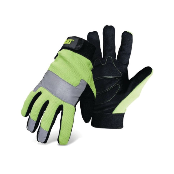 Cat CAT012214J High-Visibility Utility Gloves, Jumbo, Synthetic Leather, Black/Fluorescent Green