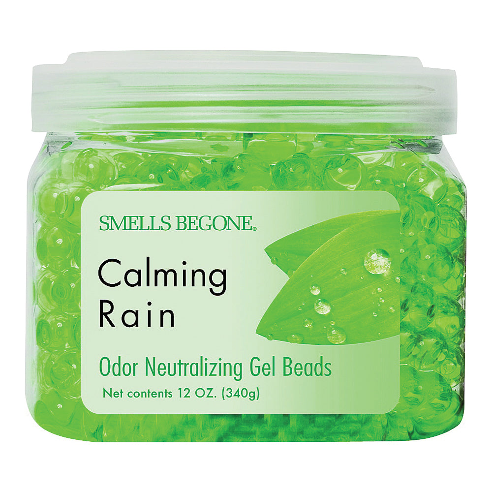 SMELLS BEGONE 52512 Odor Neutralizing Gel, 12 oz Jar, Calming Rain, 450 sq-ft Coverage Area