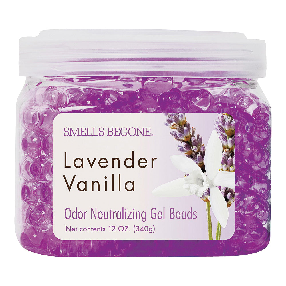 SMELLS BEGONE 52612 Odor Neutralizing Gel, 12 oz Jar, Lavender, Vanilla, 450 sq-ft Coverage Area