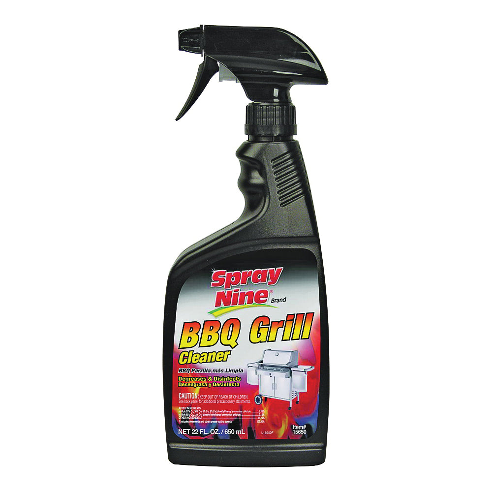 Spray Nine 15650 BBQ Grill Cleaner, Liquid, Clear, 22 oz Bottle