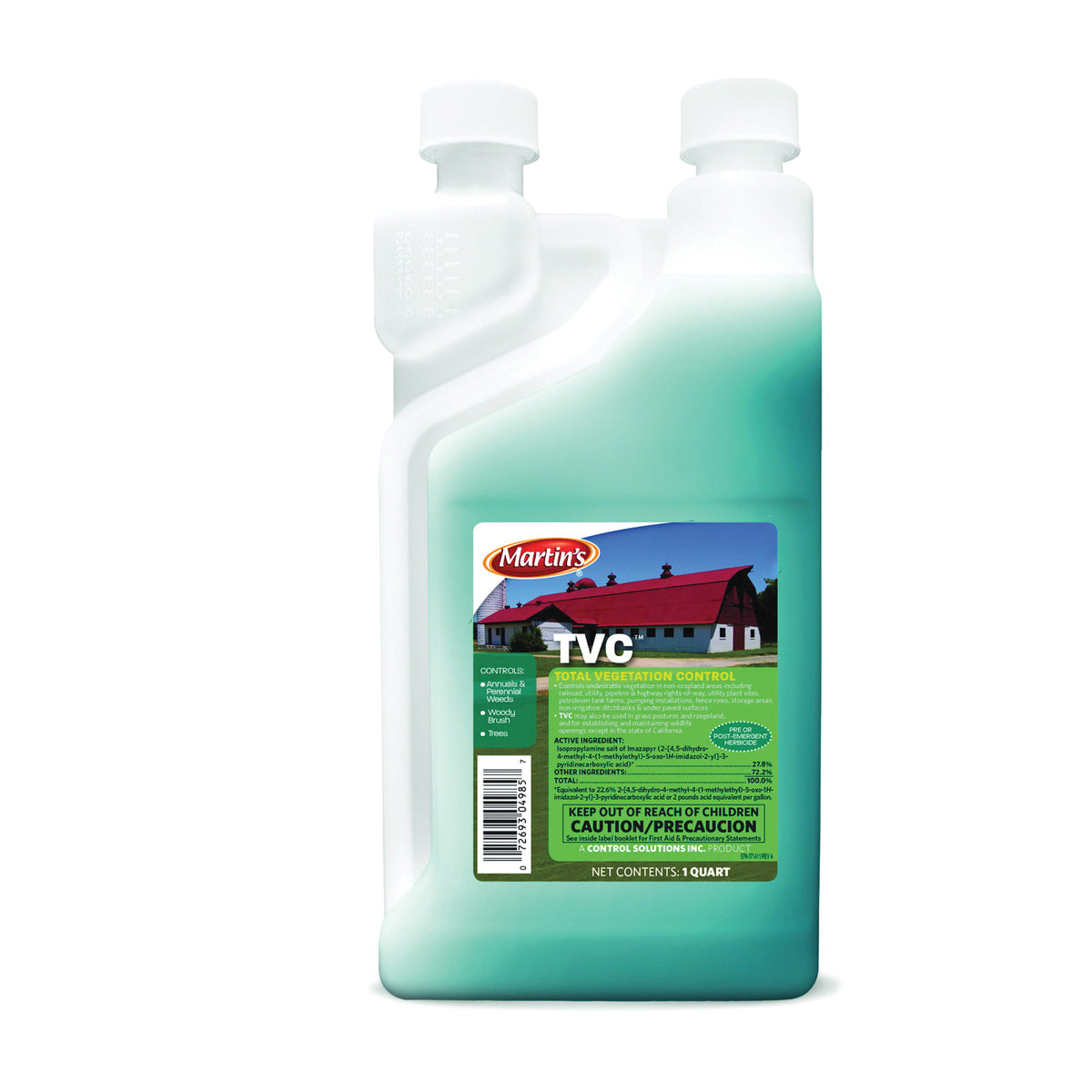 Martin's 82004985 Total Vegetation Control, Liquid, Light Amber, 1 qt Bottle