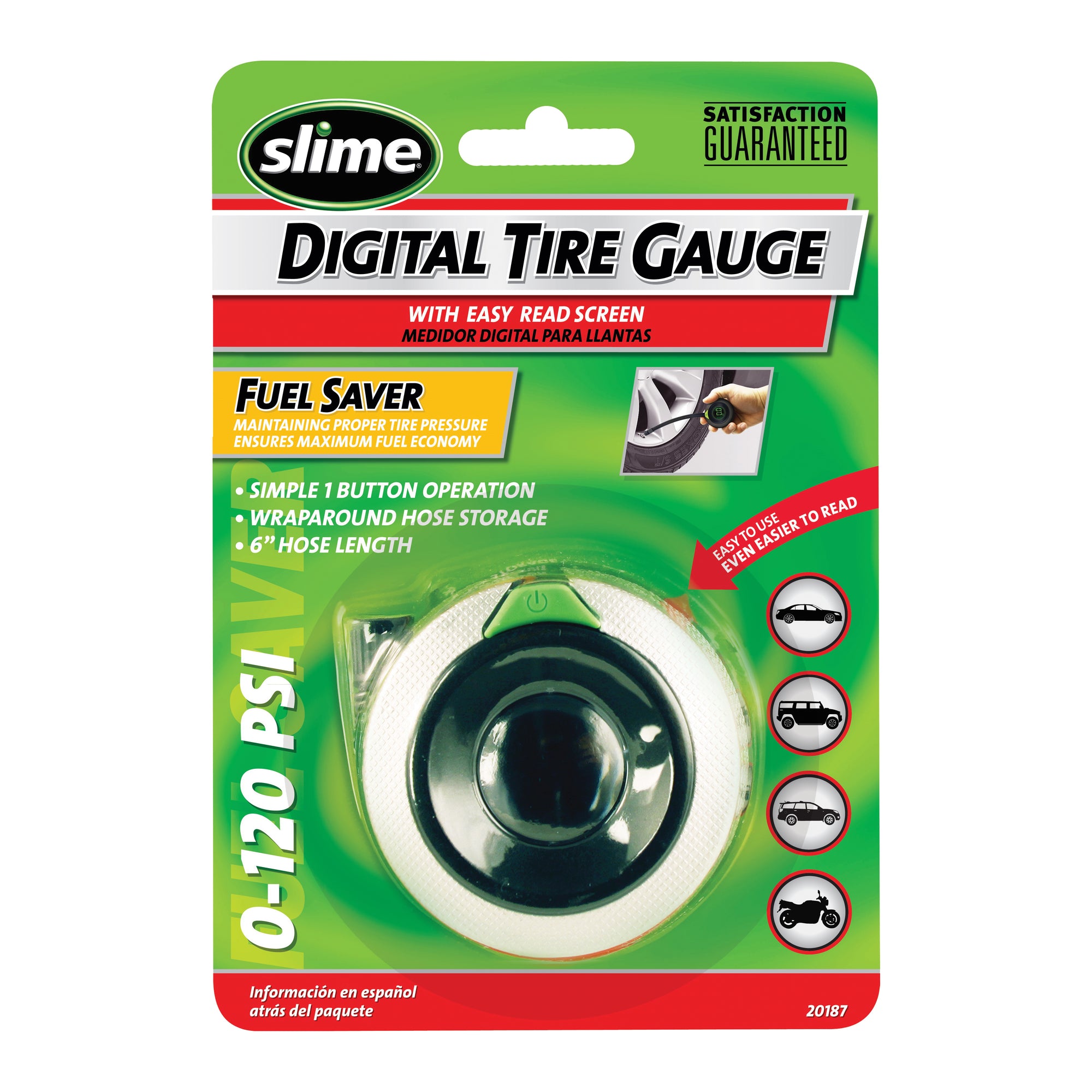 Slime 20187 Digital Tire Gauge, 0 to 120 psi