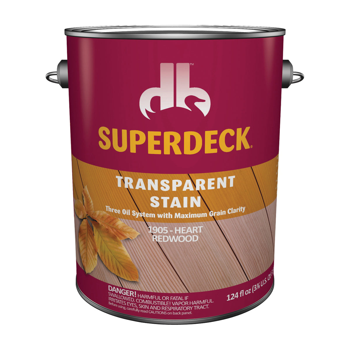 Duckback DB0019054-16 Wood Stain, Heart Redwood, Liquid, 1 gal