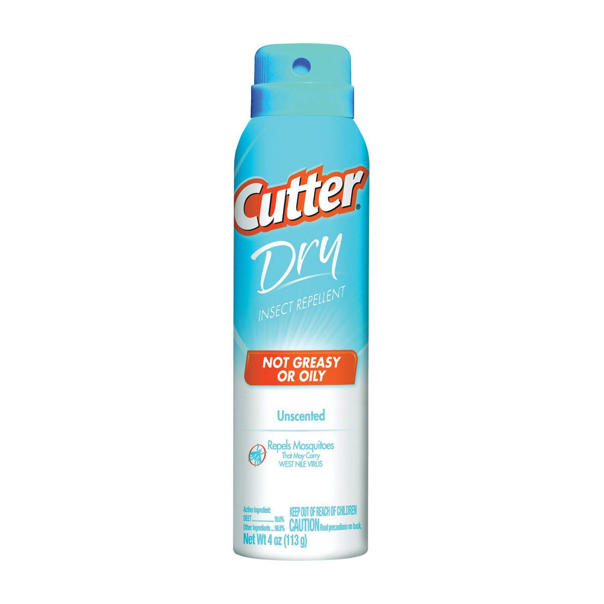 Cutter HG-96058 Dry Insect Repellent, 4 oz Aerosol Can, Liquid, Off-White/Yellow, Deet, Ethanol