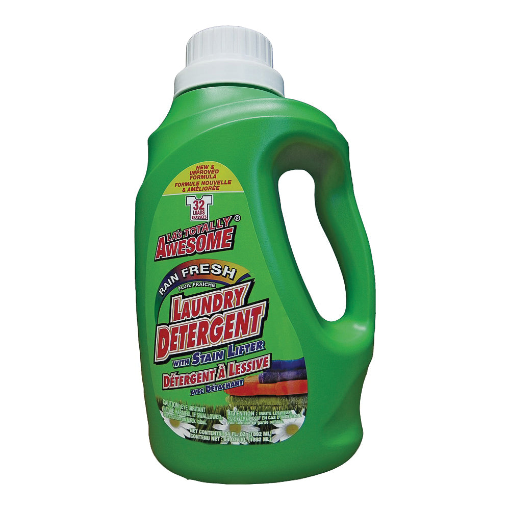 LA's TOTALLY AWESOME 232 Laundry Detergent, 64 oz, Liquid, Rain Fresh