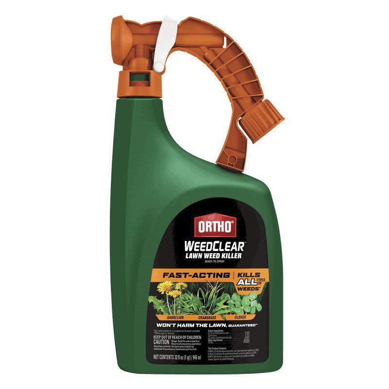Ortho WEEDCLEAR 447805 Lawn Weed Killer, Liquid, Spray Application, 32 oz Bottle