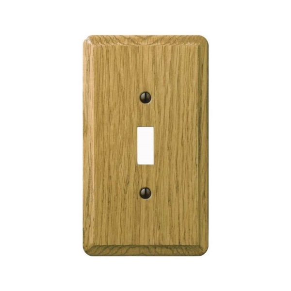 Amerelle 901TL Wallplate, 5-1/4 in L, 3 in W, 1-Gang, Oak Wood, Oak Wood