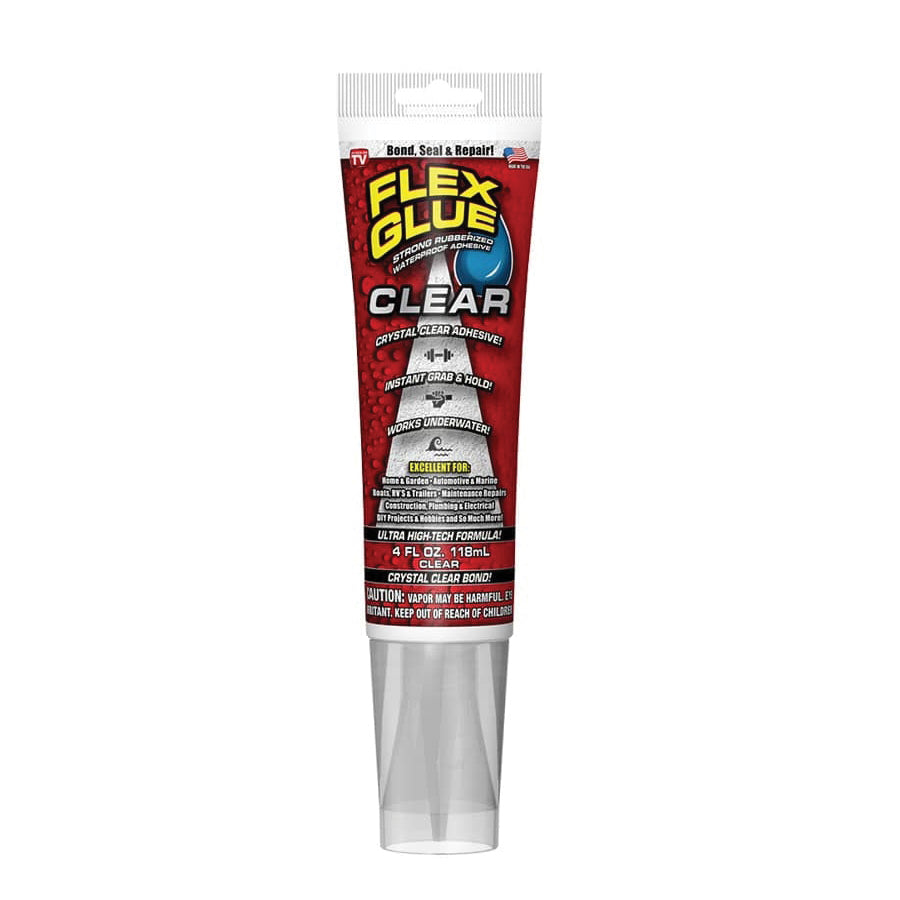 Flex Seal GFSCLRR04 Rubberized Glue, Clear, 4 oz Squeeze Tube
