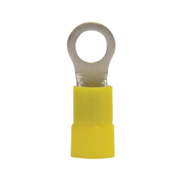 GB 14-099 Ring Terminal, 600 V, 4 AWG Wire, 1/2 in Stud, Vinyl Insulation, Yellow