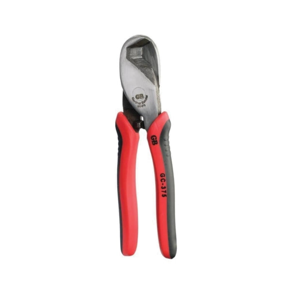 GB GC-375 Cable Cutter, 8 in OAL, Steel Jaw, Rubber-Grip Handle, Red Handle