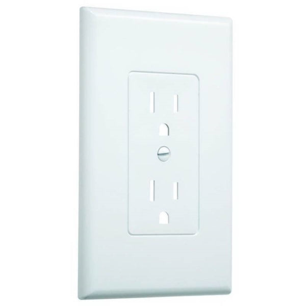 HUBBELL 2500W Wallplate, 4-3/4 in L, 2.93 in W, 1 -Gang, Plastic, White