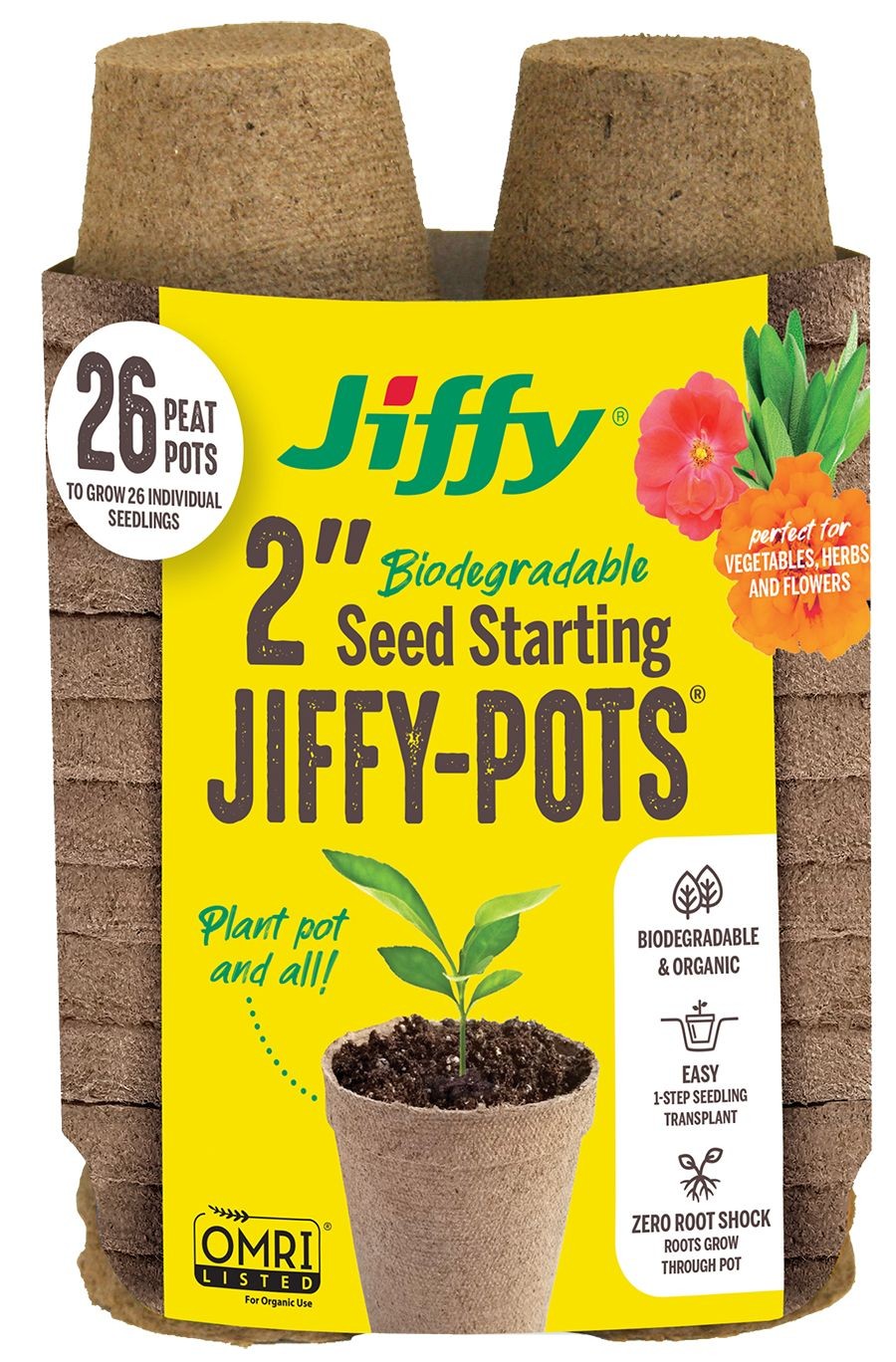Jiffy JP226 Peat Pot, Peat Moss