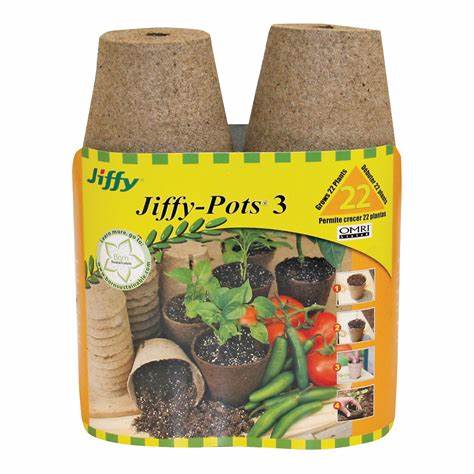 Jiffy JP322 22X3 Round Jiffy Peat Pots, Canadian Sphagnum Peat Moss/Wood Pulp