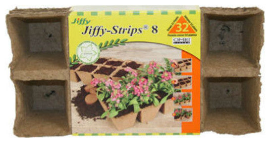 Jiffy JS32 Peat Pot Strip, 32 -Cell, Peat Moss