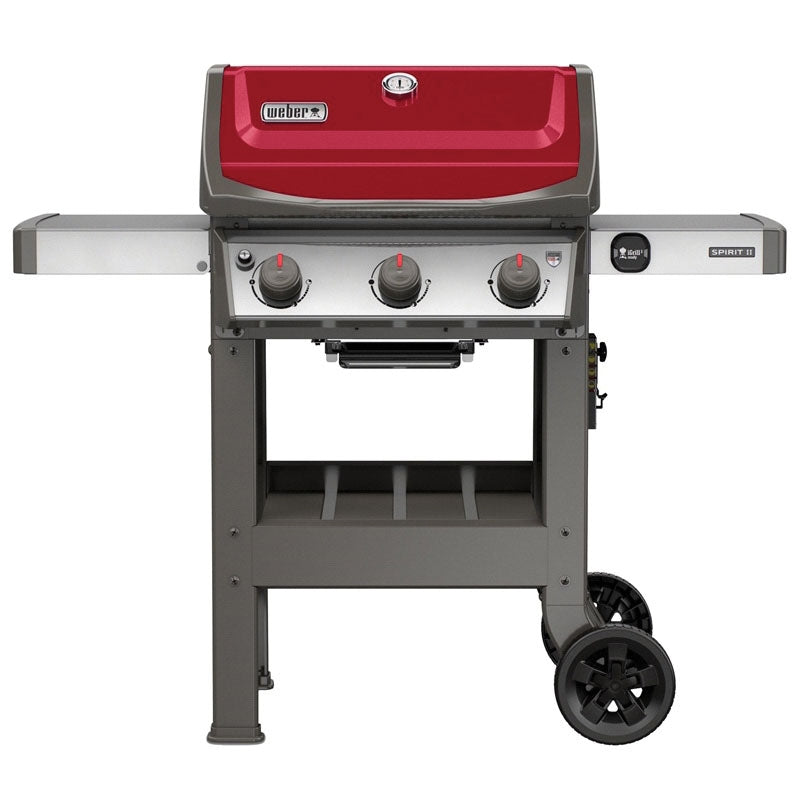 Weber Spirit II E-310 45030001 Gas Grill, 30,000 Btu/hr BTU, Liquid Propane, 3 -Burner, Smoker Included: No, Red