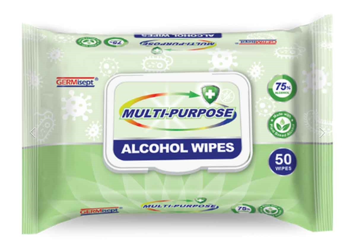 Multi-Purpose Alcohol Wipes - 50 CT