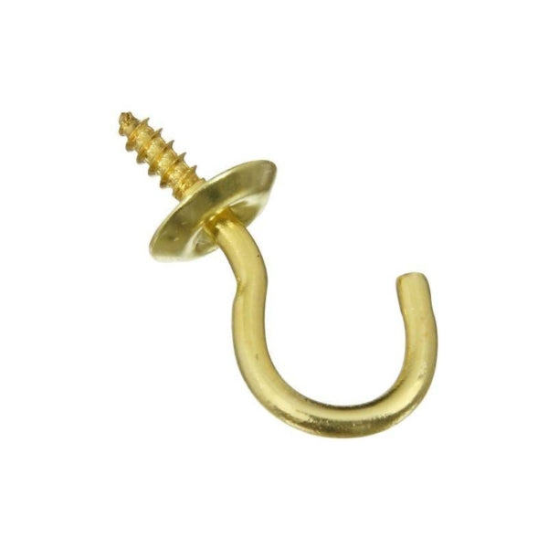 National Hardware N119-644 Cup Hook, 0.27 in Opening, 1.14 in L, Brass, Solid Brass