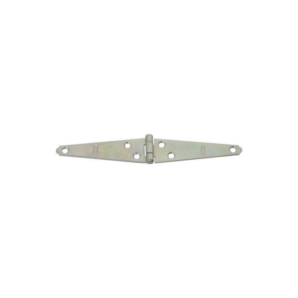 National Hardware N127-514 Strap Hinge, 1-1/4 in W Frame Leaf, 0.056 in Thick Leaf, Steel, Zinc, Fixed Pin, 8 lb