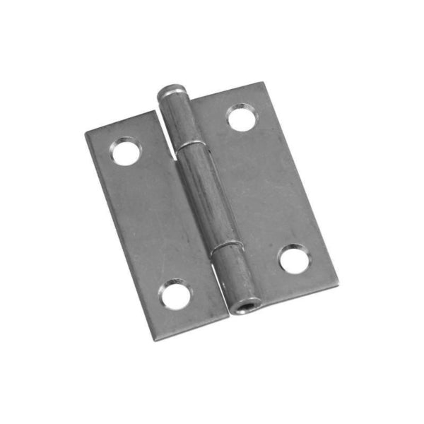 National Hardware N141-838 Narrow Hinge, 2 in W Frame Leaf, 0.056 in Thick Frame Leaf, Steel, Zinc, Removable, Loose Pin