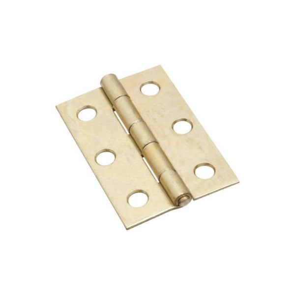 National Hardware N146-290 Narrow Hinge, 2-1/2 in W Frame Leaf, 0.056 in Thick Frame Leaf, Steel, Brass, Fast Spun Pin