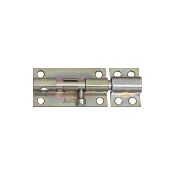 National Hardware N162-370 Barrel Bolt, 0.39 in Dia Bolt Head, 4 in L Bolt, Steel, Zinc