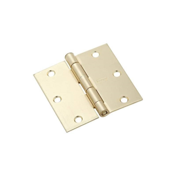 National Hardware N176-628 Door Hinge, 3-1/2 in H Frame Leaf, Steel, Satin Brass, Wall Mounting, 50 lb