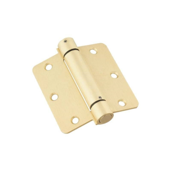 National Hardware N185-207 Spring Hinge, Cold Rolled Steel, Brass, Wall Mounting, 37 lb