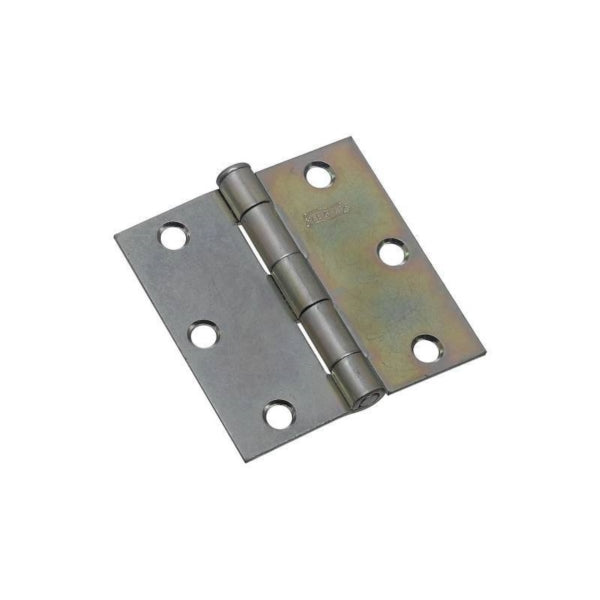 National Hardware N195-651 Broad Hinge, 3 in W Frame Leaf, 0.08 in Thick Frame Leaf, Cold Rolled Steel, Zinc, 50 lb