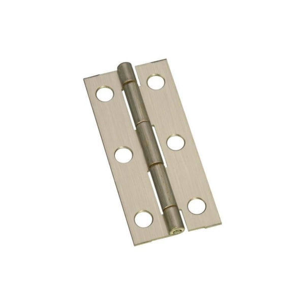 National Hardware N211-268 Decorative Narrow Hinge, 2-1/2 in H Door Leaf, 0.05 in Thick Door Leaf, Brass, Antique Brass