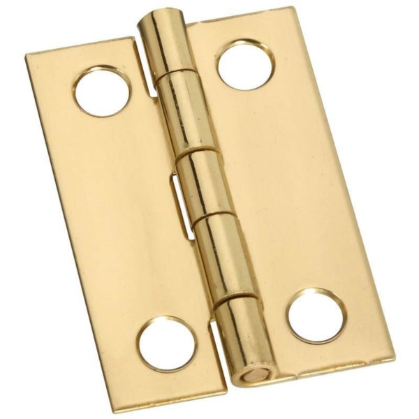National Hardware N211-292 Decorative Narrow Hinge, 1-1/2 in H Door Leaf, 0.04 in Thick Door Leaf, Brass, Solid Brass