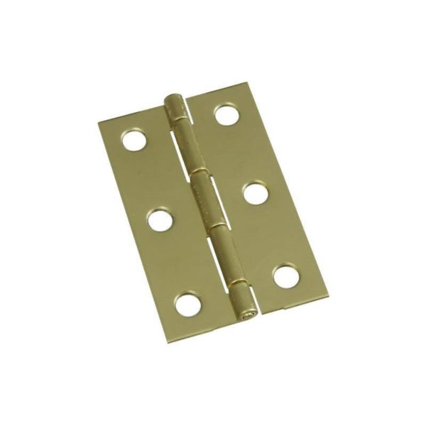 National Hardware N211-318 Decorative Narrow Hinge, 2-1/2 in H Door Leaf, 0.05 in Thick Door Leaf, Brass, Solid Brass