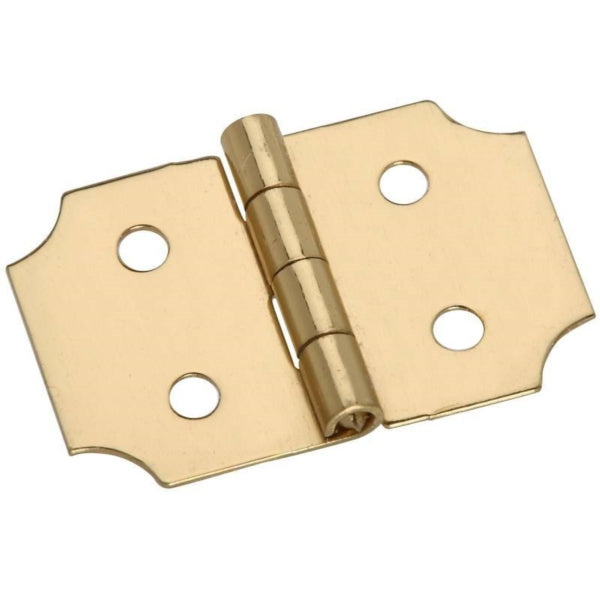 National Hardware N211-441 Decorative Hinge, 0.62 in H Door Leaf, 0.02 in Thick Door Leaf, Brass, Solid Brass