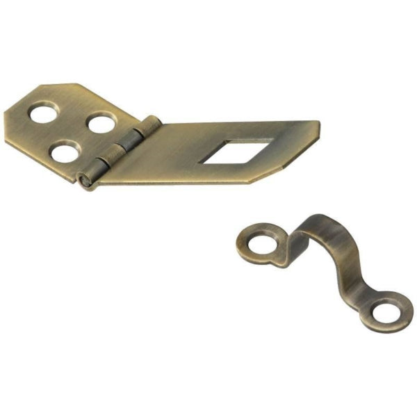 National Hardware V1826 Series N211-904 Hasp, 2-3/4 in L, 3/4 in W, Solid Brass, Antique Brass