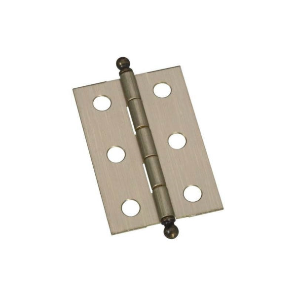 National Hardware N213-553 Decorative Hinge, 2 in H Door Leaf, 0.04 in Thick Door Leaf, Brass, Antique Brass, 5 lb