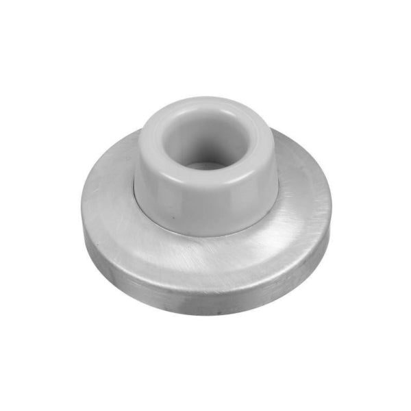 National Hardware N215-848 Door Stop, 2.34 in Dia Base, 1 in Projection, Brass/Rubber, Chrome