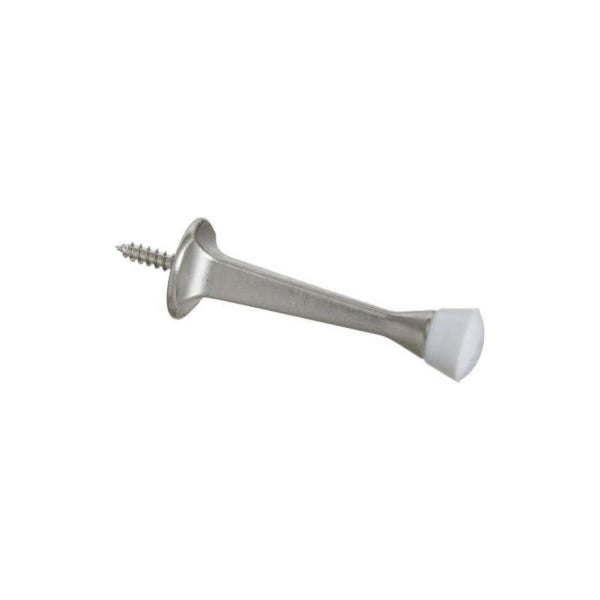 National Hardware N331-363 Door Stop, 1 in Dia Base, 3 in Projection, Die-Cast Zinc/Plastic/Rubber, Satin Nickel