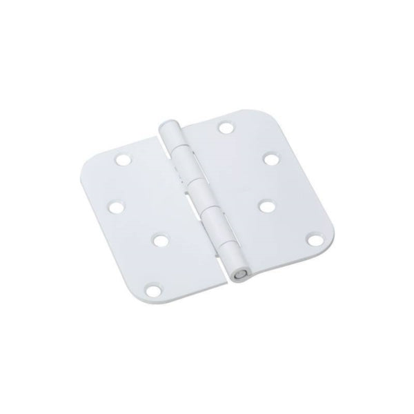 National Hardware N830-216 Door Hinge, 4 in H Frame Leaf, Steel, White, Non-Rising, Removable Pin, Full-Mortise Mounting