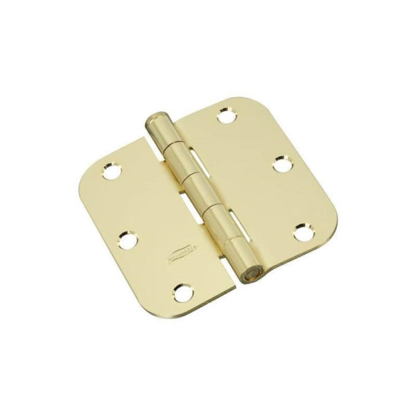 National Hardware N830-322 Door Hinge, 3-1/2 in H Frame Leaf, Steel, Polished Brass, Non-Rising, Removable Pin, 50 lb