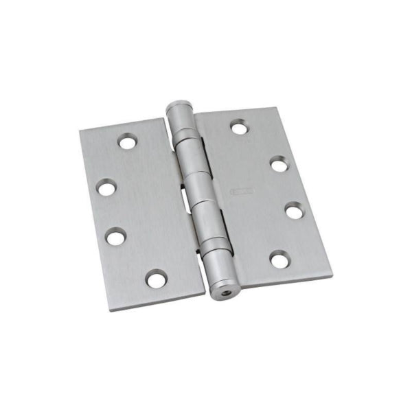 National Hardware S821-009 Ball Bearing Hinge, 4-1/2 in H Frame Leaf, Steel, Satin Chrome, Non-Rising Pin, 50 lb