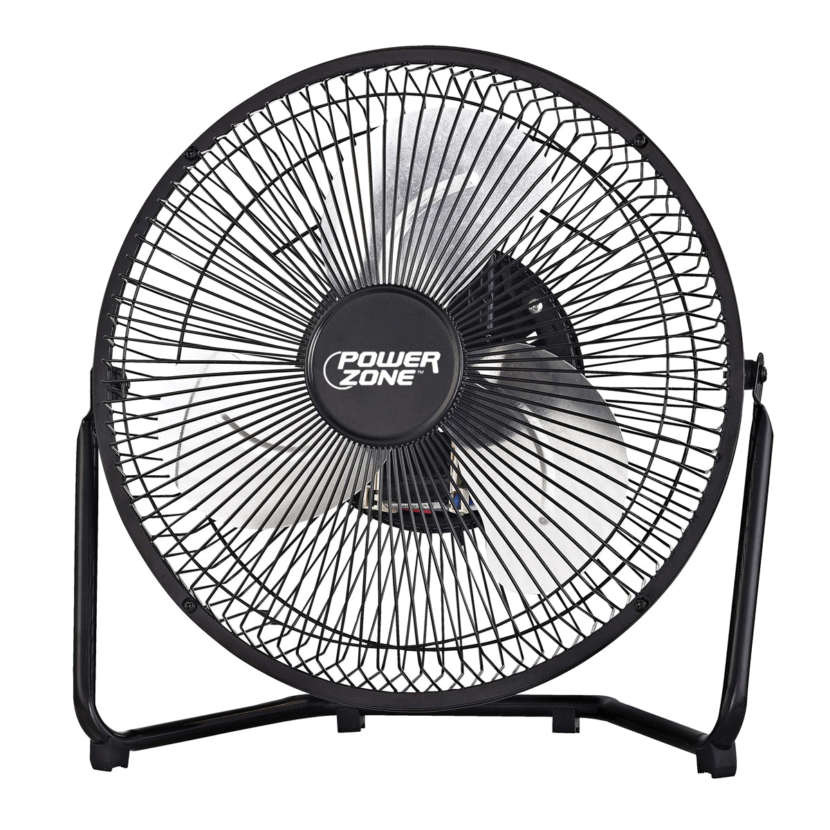 PowerZone VF-9N High-Velocity Fan, 120 VAC, 9 in Dia Blade, 3-Blade, 3-Speed, 180 deg Rotating, Black
