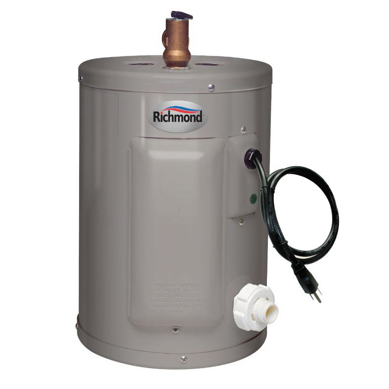 Richmond Essential Series 6EP2-1 Electric Water Heater, 120 V, 1440 W, 2.5 gal Tank, Wall Mounting, Stainless Steel