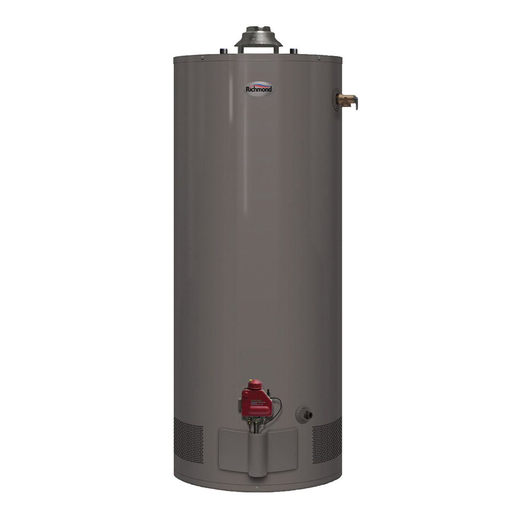 Richmond Essential Series 6G40S-31PF3 Gas Water Heater, Liquid Propane, 40 gal Tank, 65 gph, 31000 Btu/hr BTU