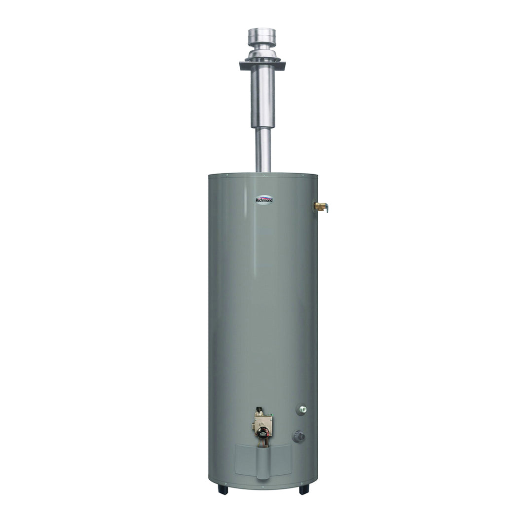 Richmond Essential Series MVR30DV3 Gas Water Heater, LP, Natural Gas, 30 gal Tank, 46 gph, 30000 Btu/hr BTU