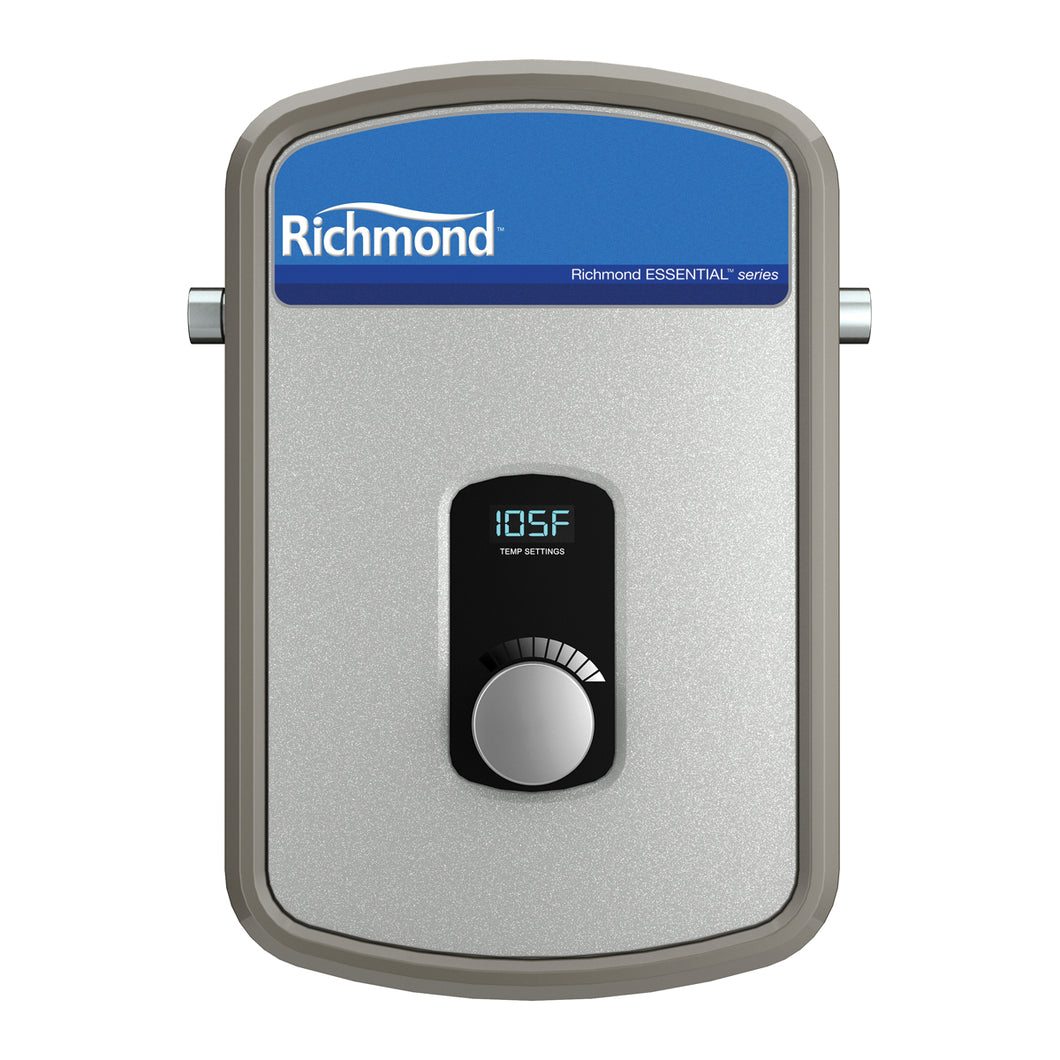 Richmond Essential Series RMTEX-08 Electric Water Heater, 33 A, 240 V, 8 kW, 0.998 % Energy Efficiency, 1 to 4 gpm