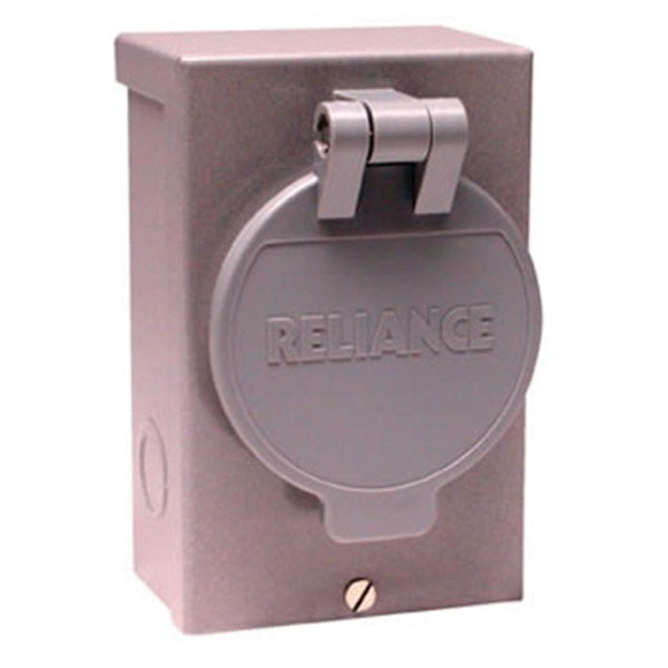 RELIANCE CONTROLS PB50 Power Inlet Box, 50 A, 125/250 V, Gray