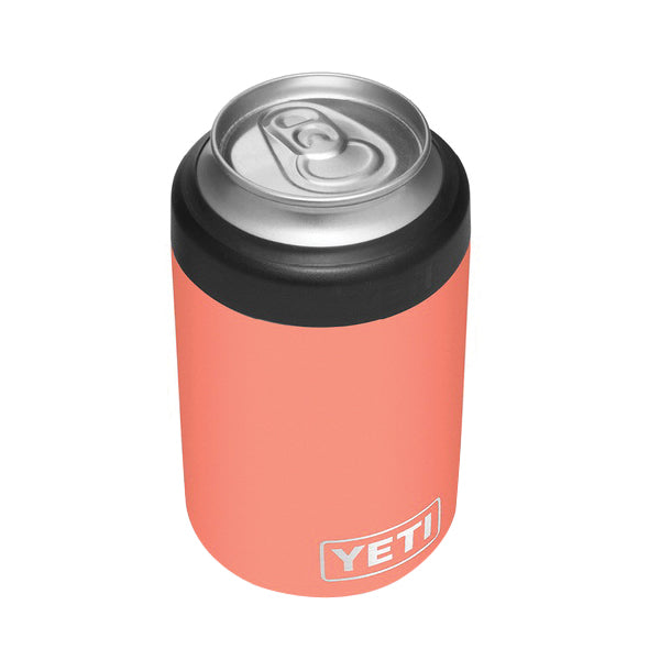 YETI Rambler 21070090076 Colster, 3-1/8 in OD x 4-7/8 in H, 12 oz Can/Bottle Insulator Stainless Steel, Coral