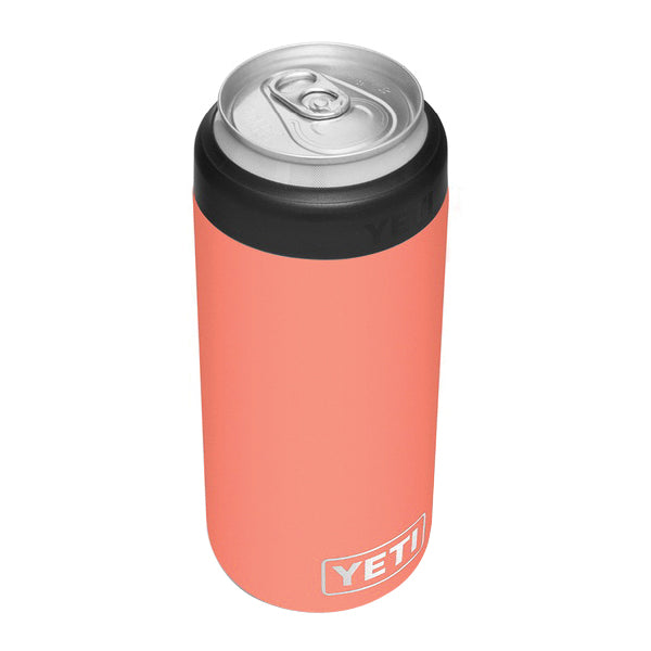 YETI Rambler 21070090084 Colster Slim Can Insulator, 12 oz Capacity, Stainless Steel, Coral