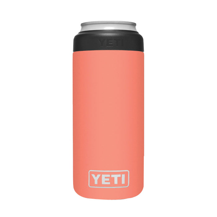 YETI Rambler 21070090084 Colster Slim Can Insulator, 12 oz Capacity, Stainless Steel, Coral